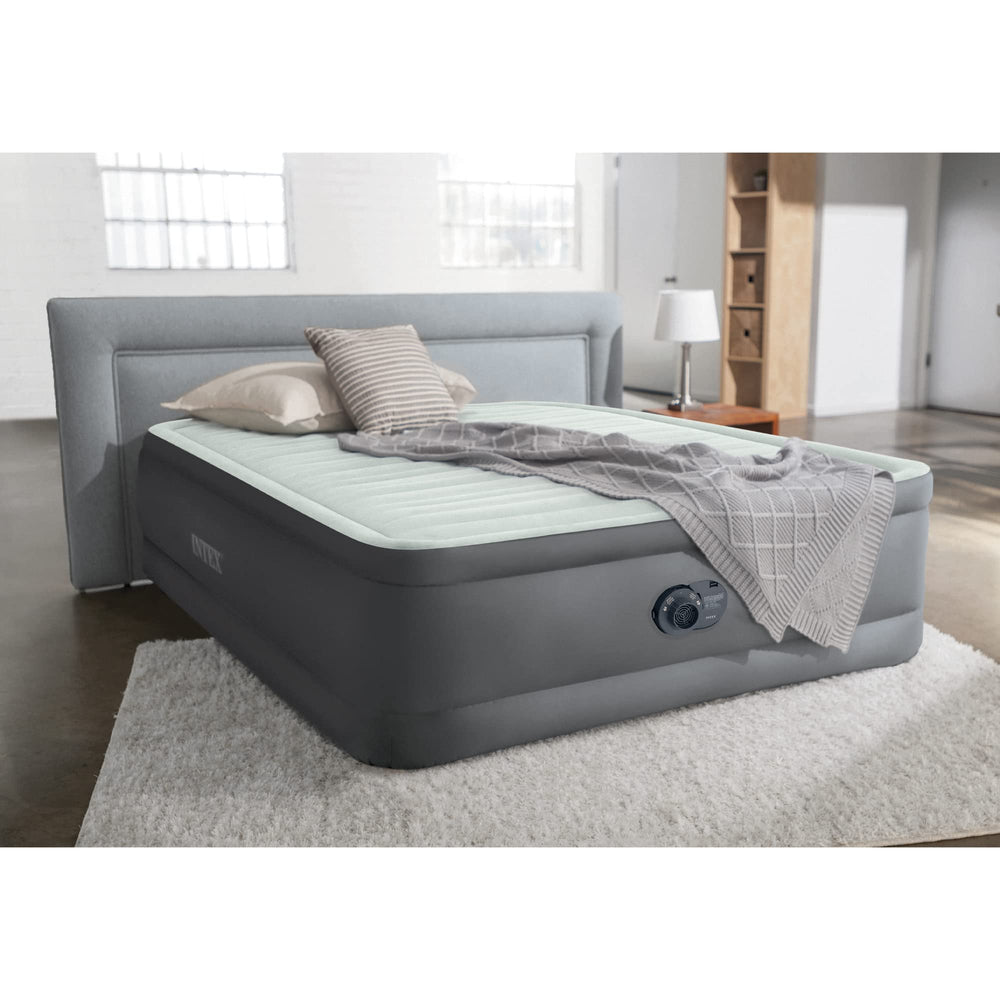 Intex PremAire full-size setup ready for overnight guests
