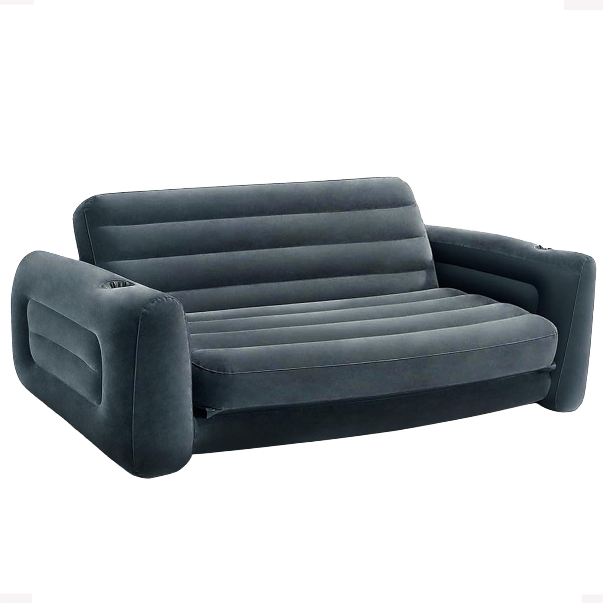 Intex pull-out sofa velvety surface for cozy seating and lounging.