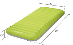 Intex TruAire camping mat with pump action image underscores quick inflation