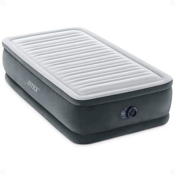 Intex twin-size air mattress with 18-inch height offers plush guest comfort