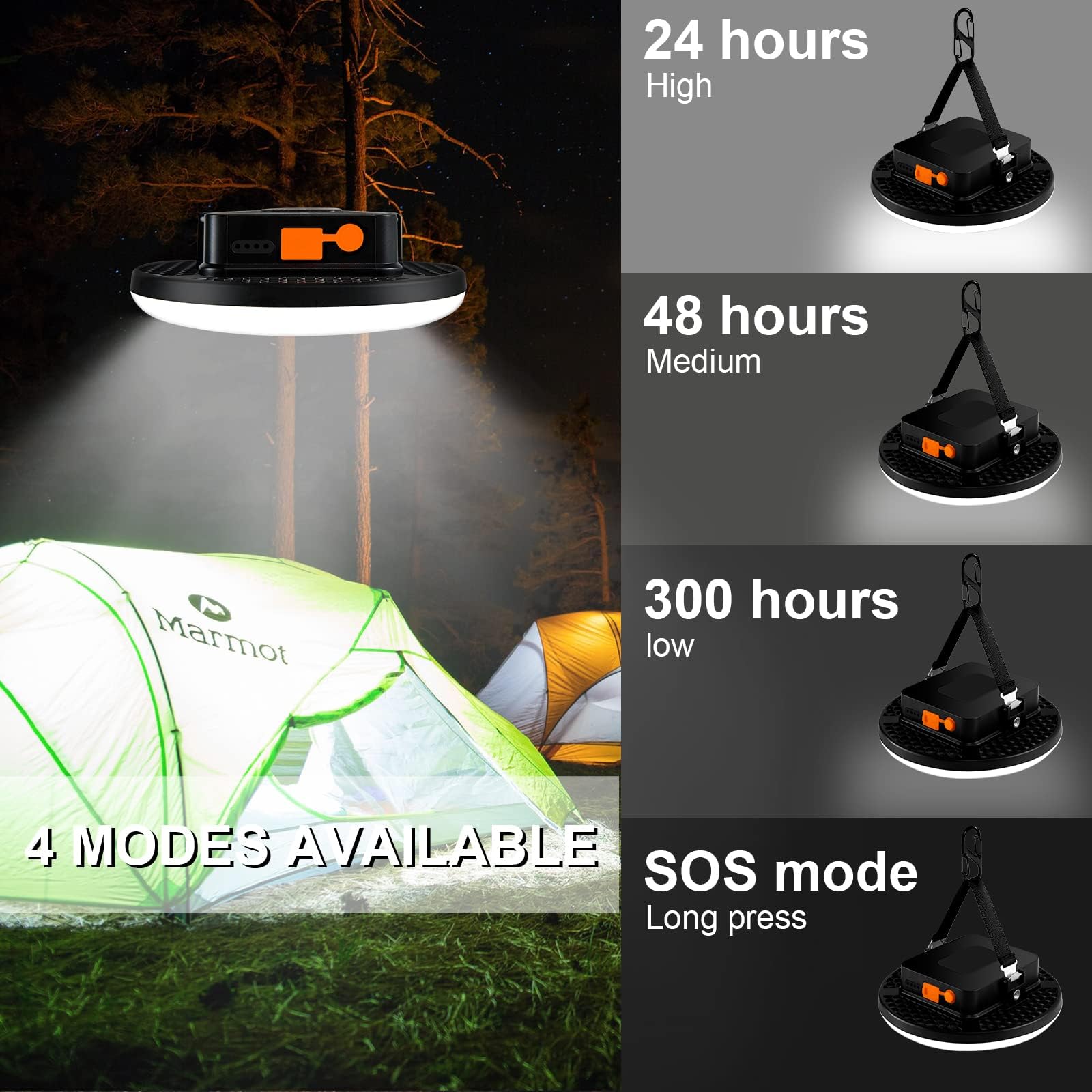 iodoo lantern with digital power display side view for precise battery readout