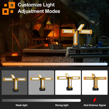 iodoo 13200mAh solar work light shown with carrying bag for easy transport