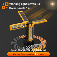 iodoo solar work light folding bracket angled for versatile overhead illumination