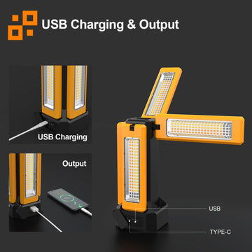 iodoo work light with rotatable heads providing flexible corner lighting