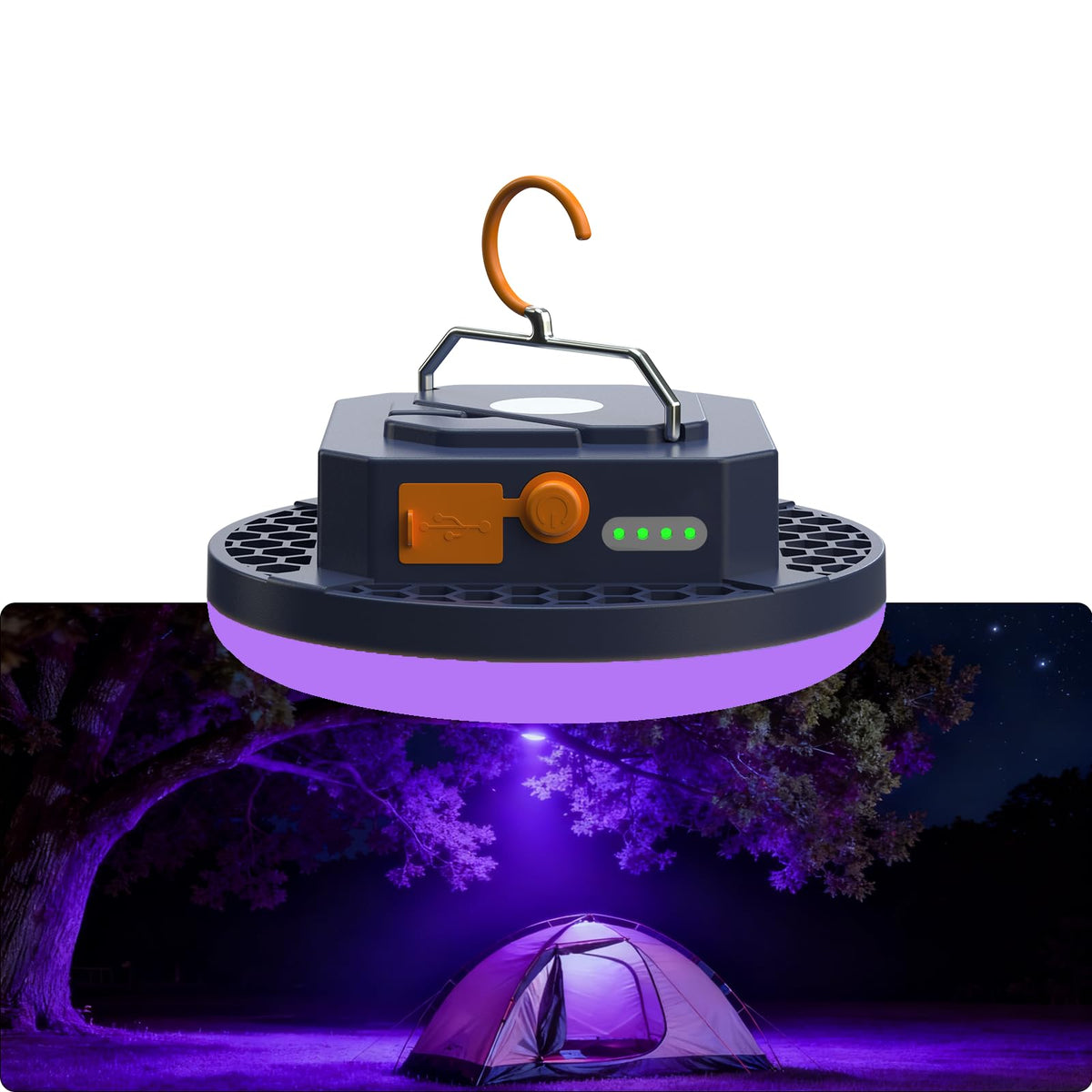 Iodoo 96-LED UV flashlight front view for UV inspection and outdoor use