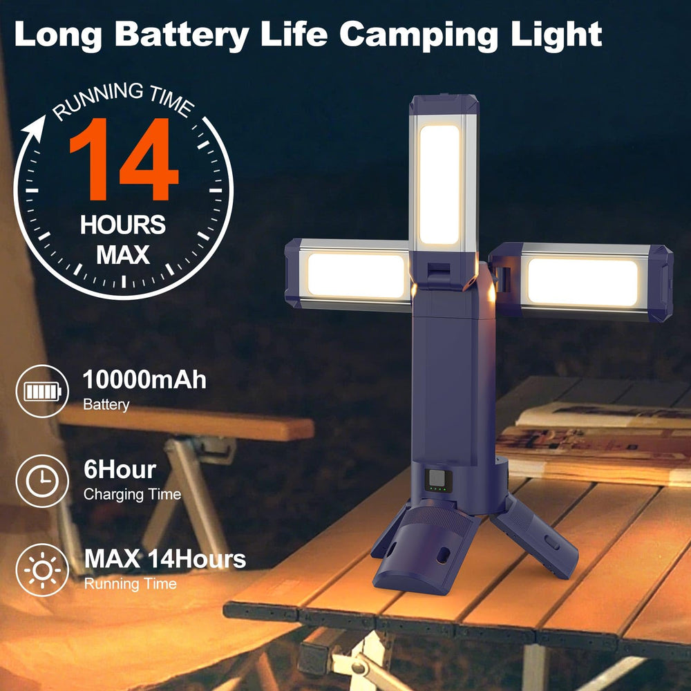 IODOO 10000mAh battery-powered lantern charges devices via USB for outdoor power