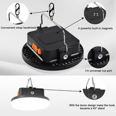 iodoo camping light displaying four color modes for mood and visibility
