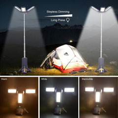 IODOO camping light operated by remote control for convenient adjustments