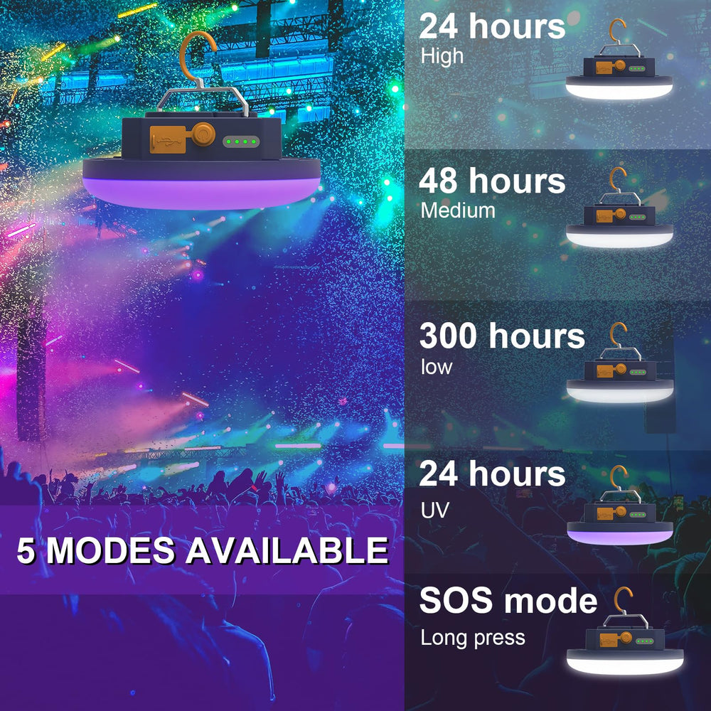 Iodoo UV flashlight 395nm in camping scene reveals hidden UV marks