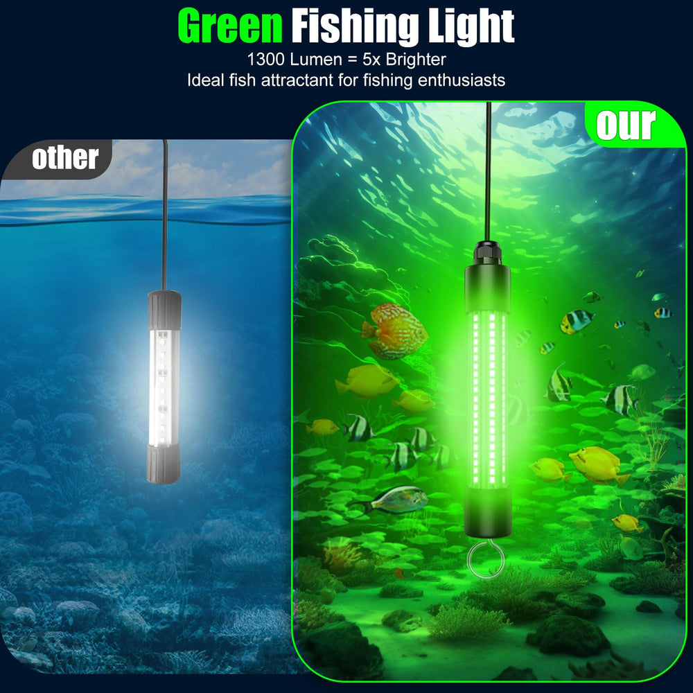 IP68 waterproof underwater fishing light for boats, docks, kayaks