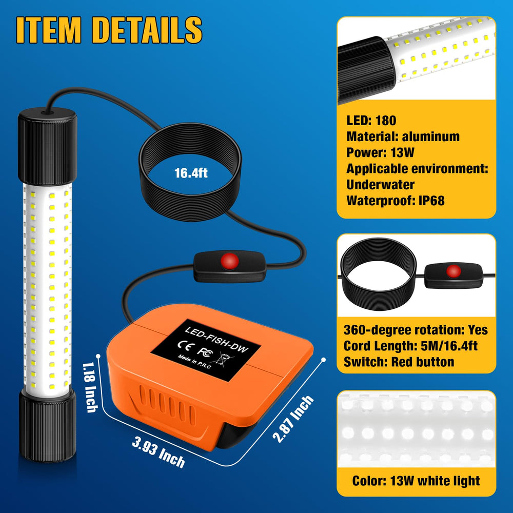 IP68 waterproof rating and submersible design