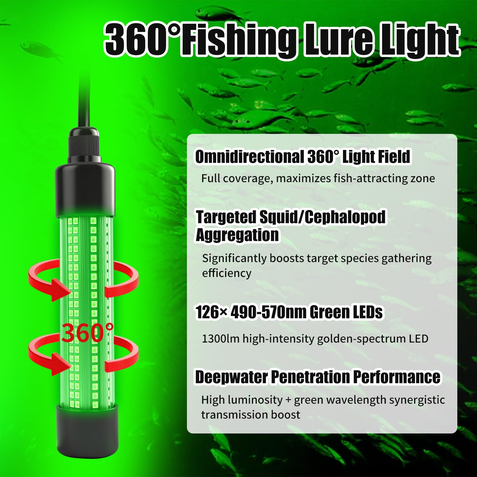 IP68 waterproof underwater fishing light