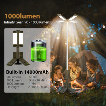 IPARTS EXPERT telescopic camping light brightness levels for outdoor tasks