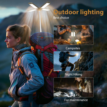 IPARTS EXPERT telescopic camping light package contents include storage bag and accessories
