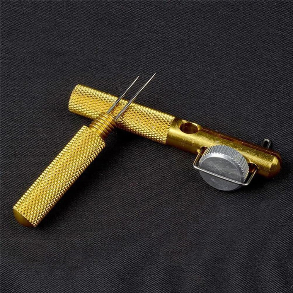 Metal knot tying tool for fishing line protection