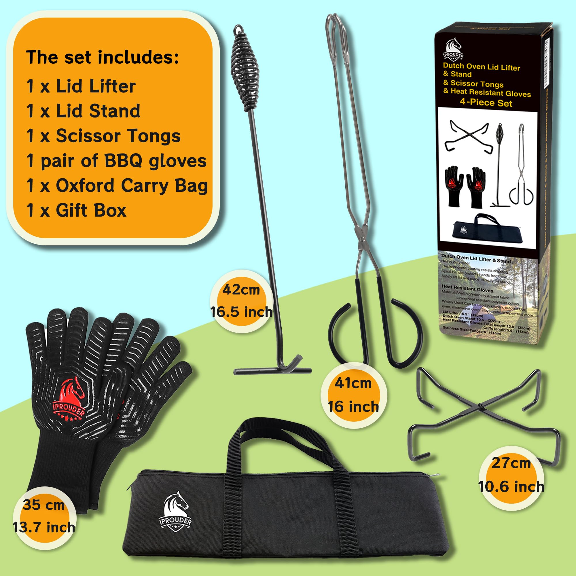 IPROUDER heat-resistant gloves with anti-slip grip