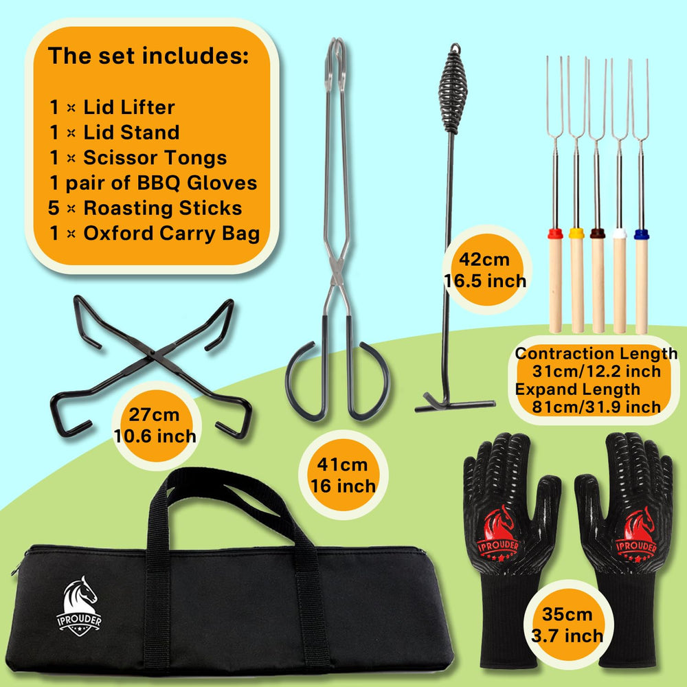 IPROUDER roasting sticks 32in ideal for marshmallows and kebabs.