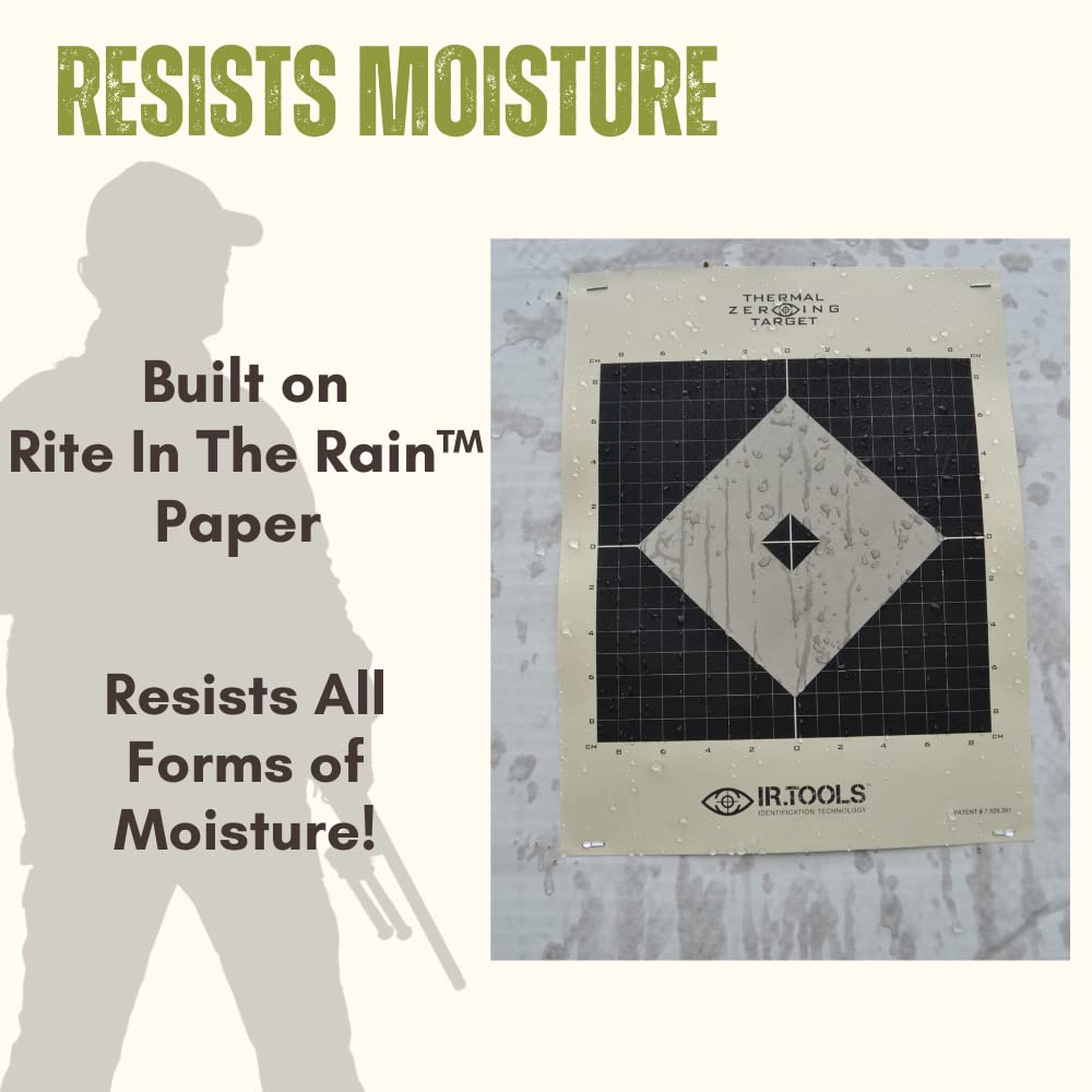 Rite in the Rain paper on IR.Tools target resists moisture for reliable use.