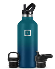 IRON °FLASK 32oz Dark Night side view, ideal for all-day hiking hydration.