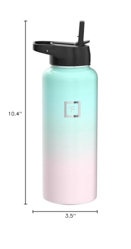 IRON °FLASK 40 oz bubble gum bottle triple lids close-up versatile use