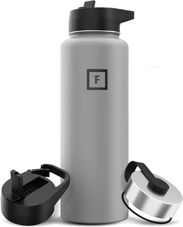 IRON °FLASK 40oz Graphite with wide mouth for easy filling and cleaning on hikes