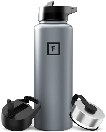 IRON °FLASK 40oz Graphite with wide mouth for easy filling and cleaning on hikes