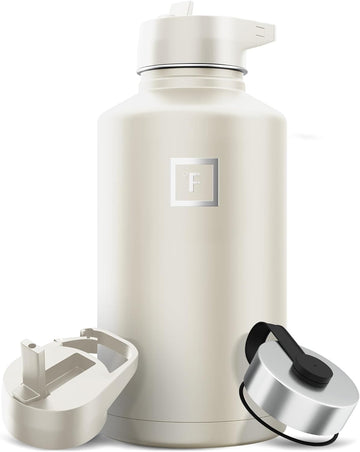 IRON °FLASK 64oz cashmere-cream wide-mouth for easy filling and cleaning