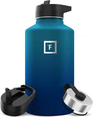 IRON °FLASK 64oz Dark Night front view for all-day hydration on outdoor adventures.