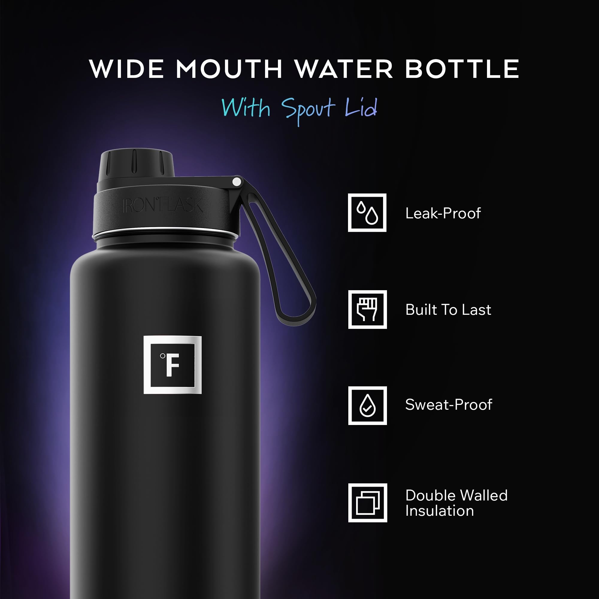 IRON °FLASK Aurora three lids offer versatile sipping options