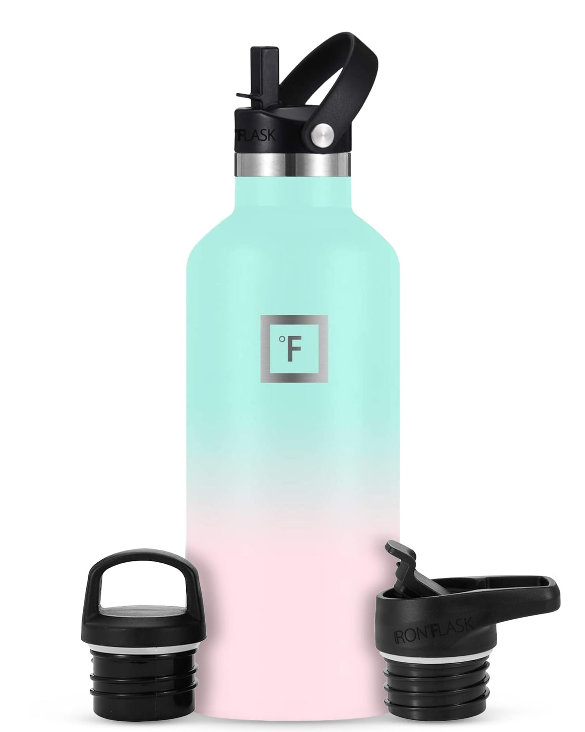 IRON °FLASK Bubble Gum 32oz front view for outdoor hydration on trails