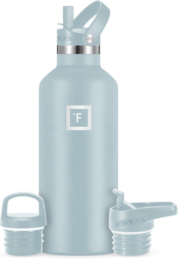 IRON °FLASK camping hydration bottle with straw lid for easy sipping on trails