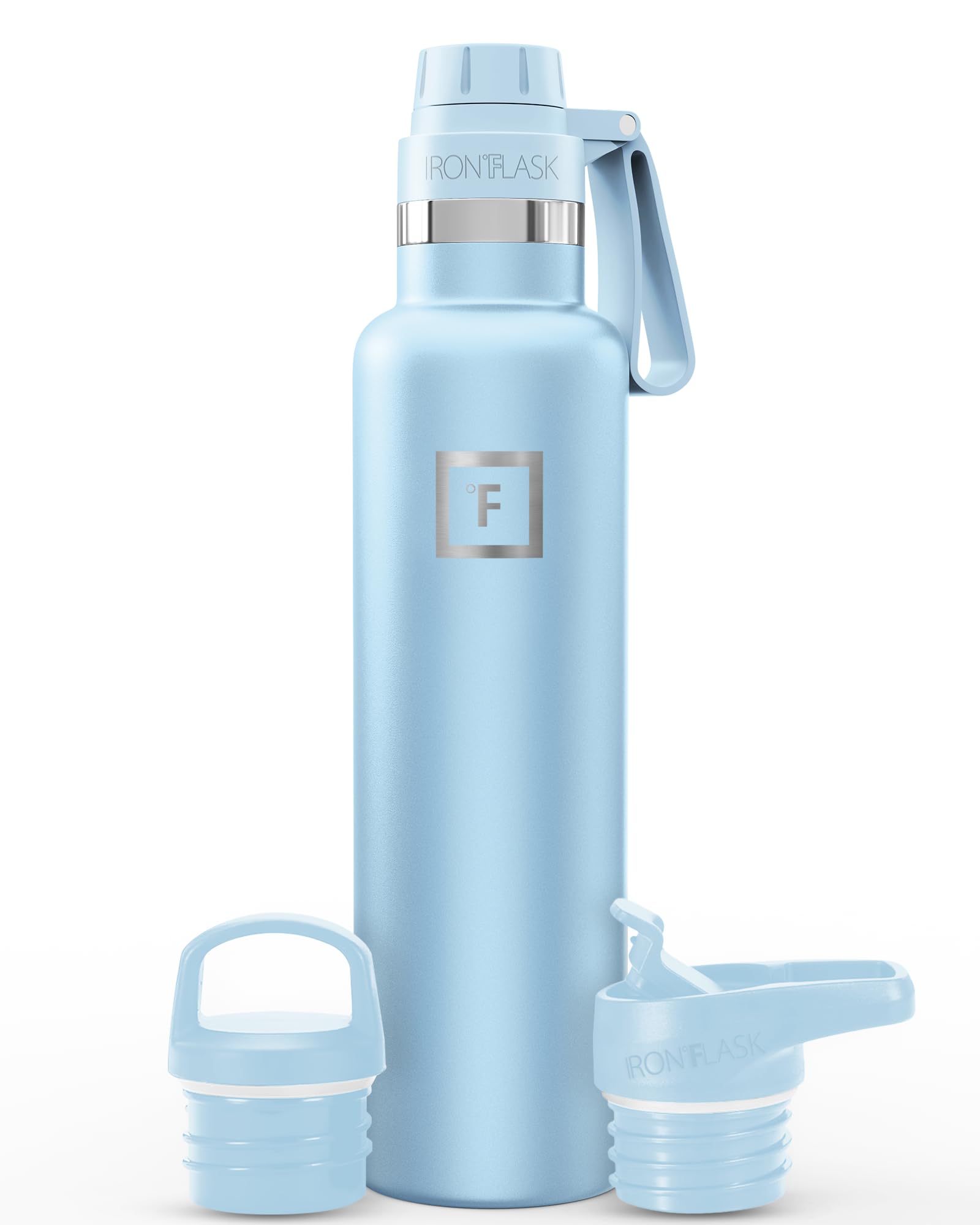 IRON °FLASK camping hydration bottle with straw lid for easy sipping on trails