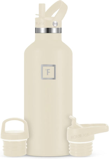IRON °FLASK cashmere-cream bottle closeup showcasing durable finish for daily hydration