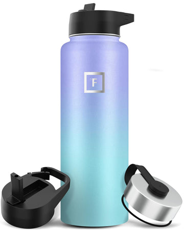 IRON °FLASK Cotton Candy 40oz straw lid close-up demonstrates leak-proof portability.