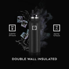 IRON °FLASK insulated double-wall stainless keeps drinks cold on adventures.