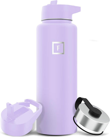 IRON °FLASK lavender 40oz bottle with straw lid for easy on-the-go hydration.