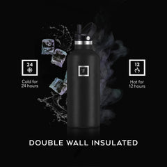 IRON °FLASK insulated narrow-mouth design maintains temperature up to 24 hours