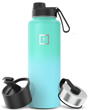 IRON °FLASK Sky 40 oz bottle with spout lid for spill-free hikes