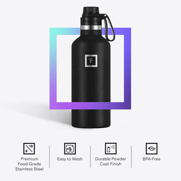 IRON °FLASK Sky insulated double-wall design keeps beverages cold or hot