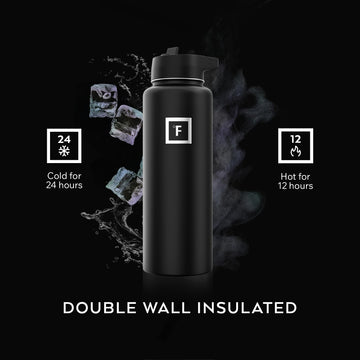 IRON °FLASK stainless steel lid ensures secure seal on trips