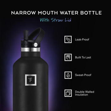IRON °FLASK straw lid in use during a hike