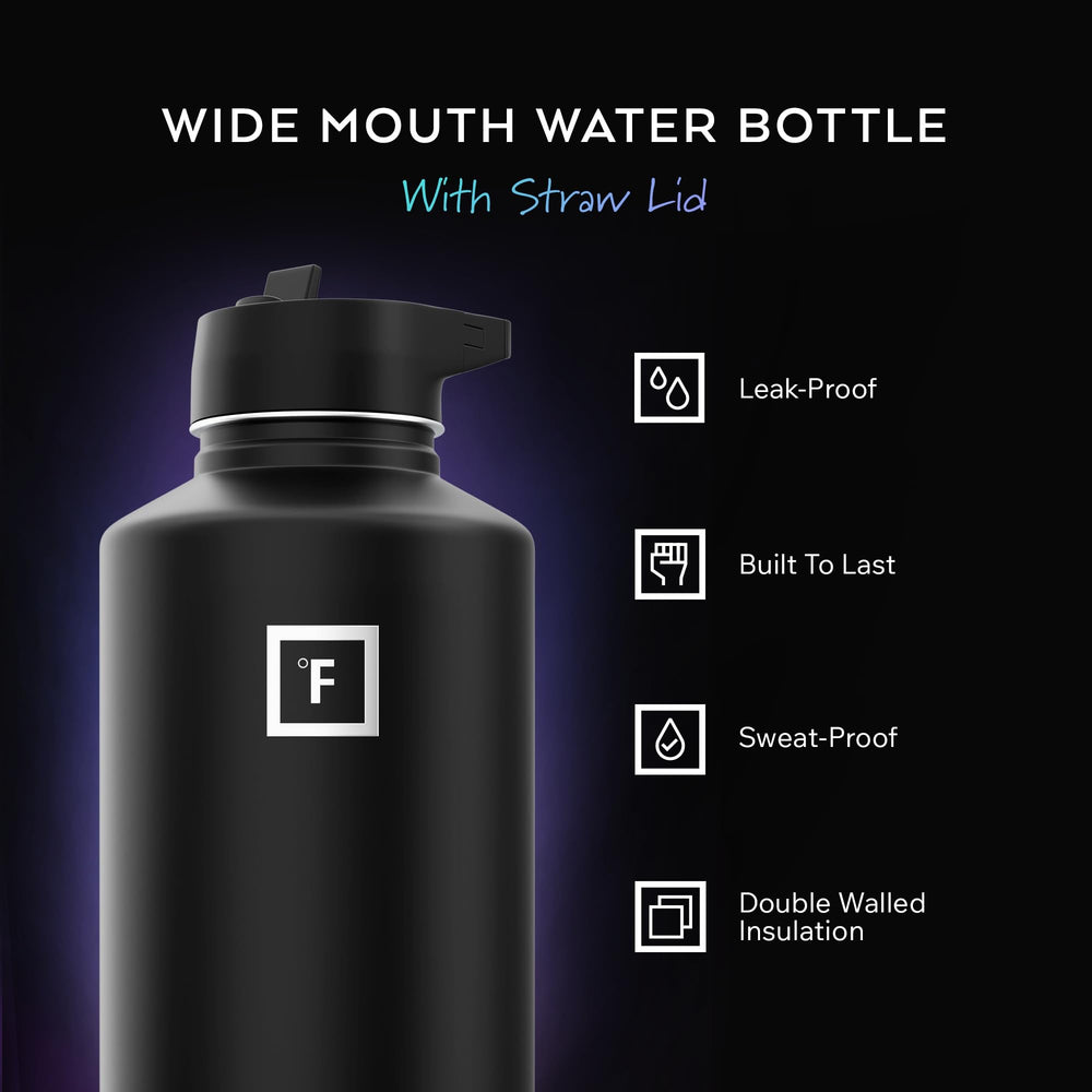 IRON °FLASK triple-lids stacked showcase leak-proof versatility for outdoor use.