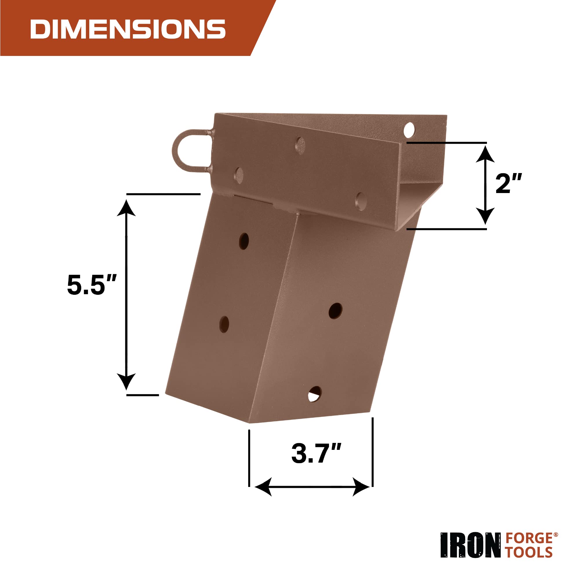 Iron Forge Tools deer stand bracket package contents highlights included accessories for quick setup.
