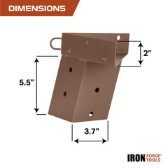Iron Forge Tools deer stand bracket package contents highlights included accessories for quick setup.