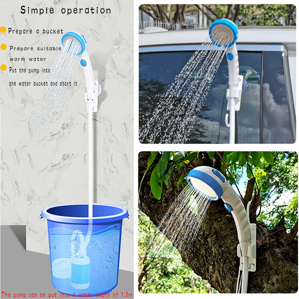 Iron Hammer camp shower total length 210 cm for extended reach.