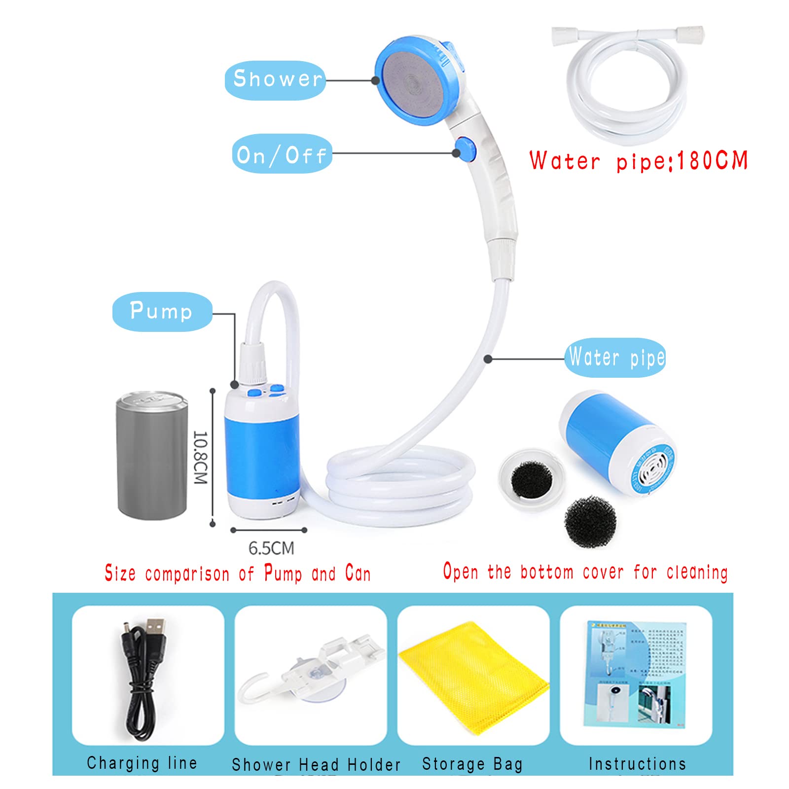 Iron Hammer camp shower water flow option highlights flexible rinse options.