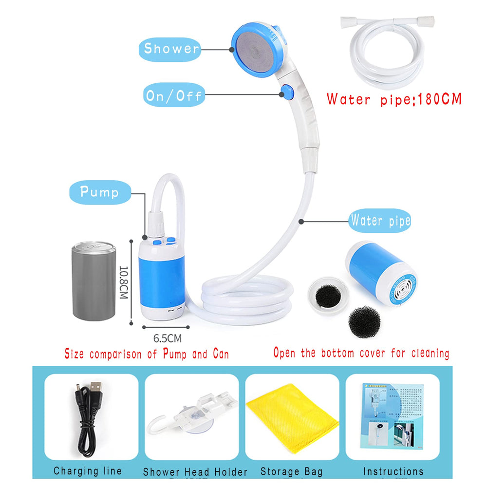 Iron Hammer camp shower water flow option highlights flexible rinse options.