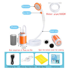 Iron Hammer portable shower battery highlights long-lasting power for extended outdoor rinsing.