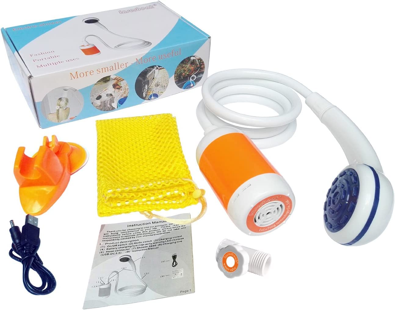 Iron Hammer compact portable shower fits in trunk or backpack for travel