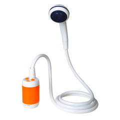 Iron Hammer portable shower in use for outdoor camping with on-demand water